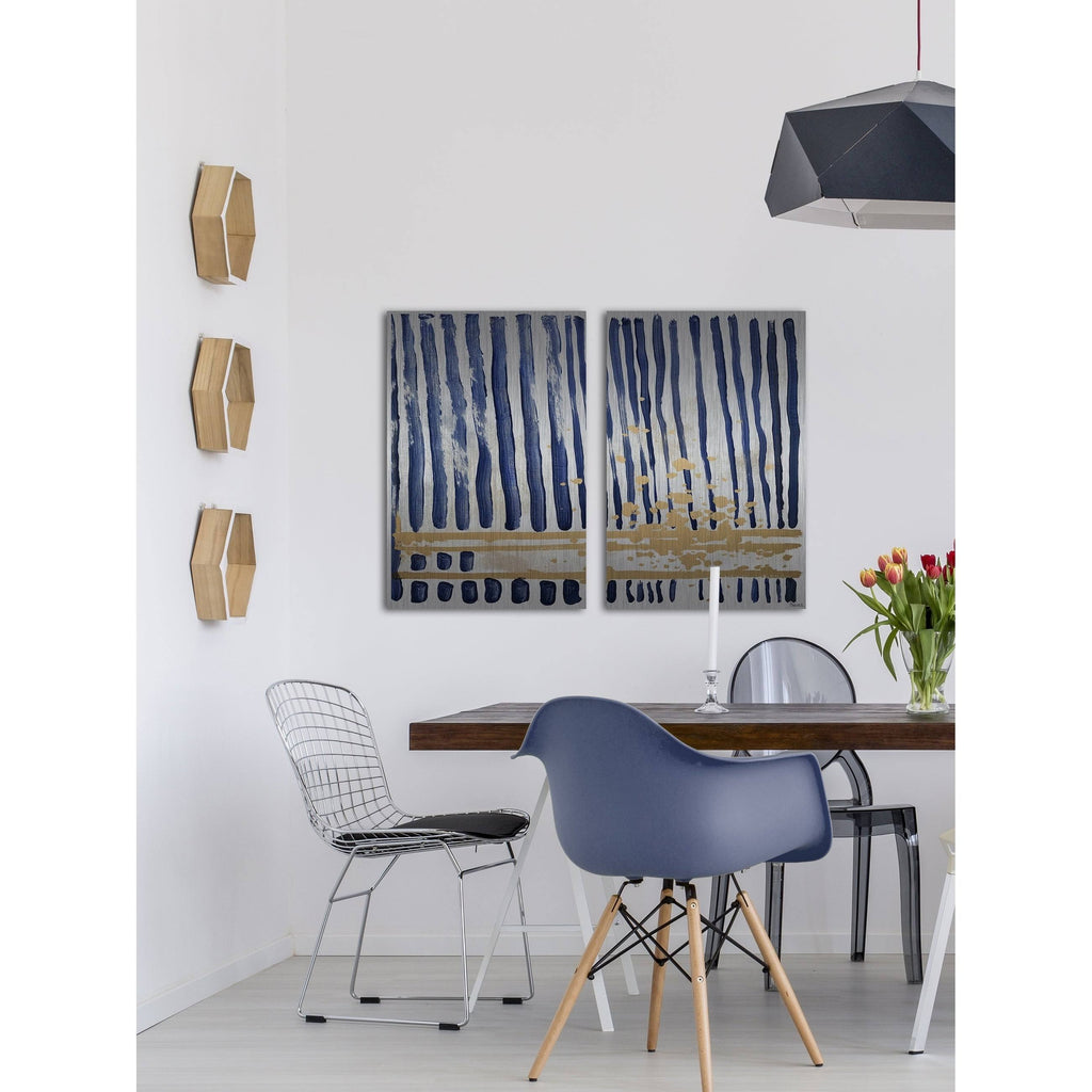 Blue Verticals Diptych - 48 x 36 S78346