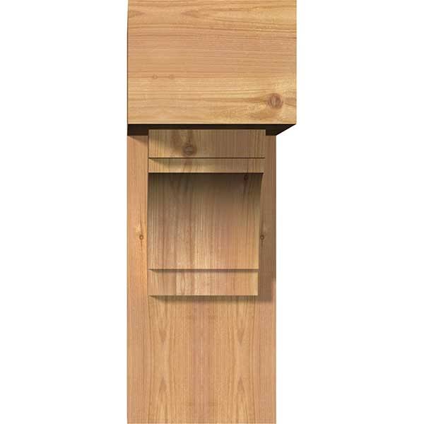 7 1/2x22W x 20x22D x 20x22H Merced Block Smooth Bracket w/ Offset Brace, Western Red Cedar D749312