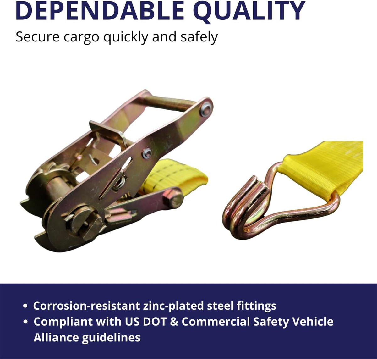 10 Pack 1.5" x15' Ratchet Strap 4400 lbs L17349