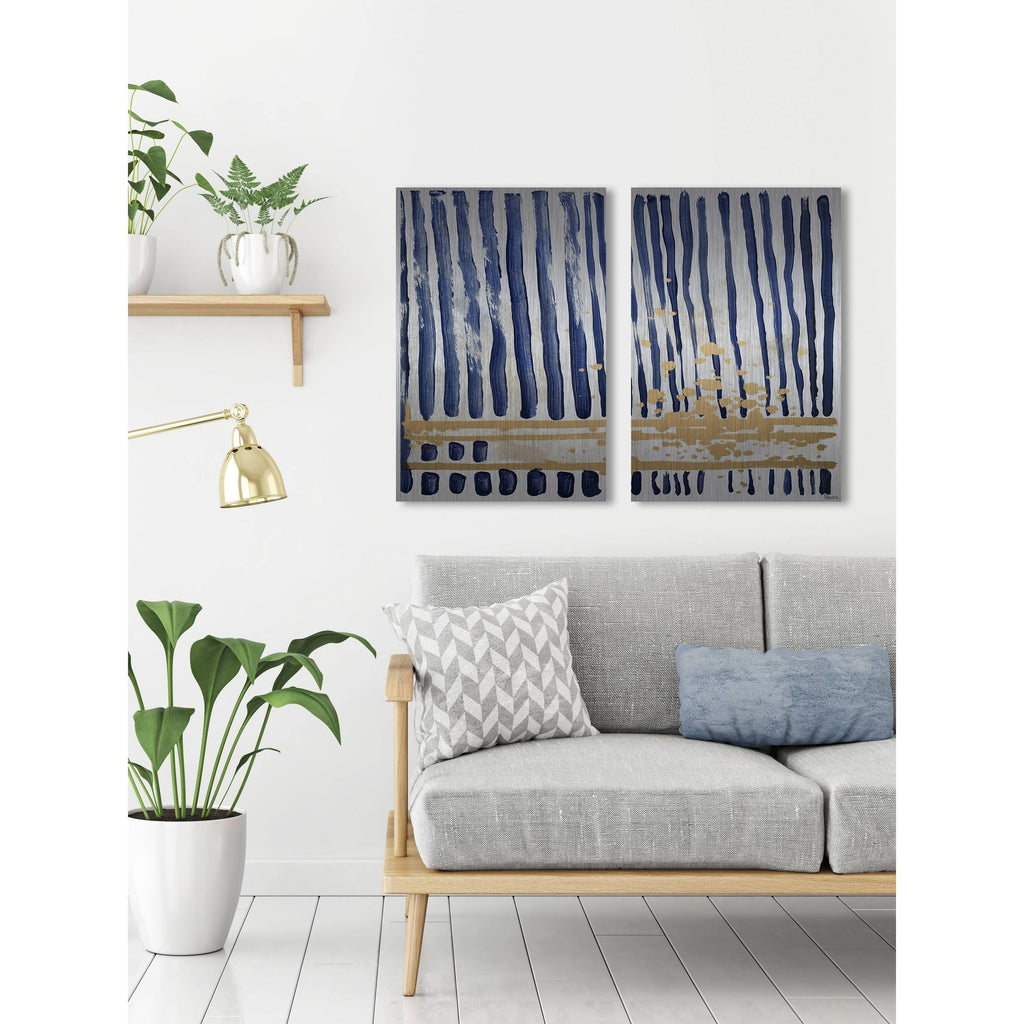 Blue Verticals Diptych - 48 x 36 S78346