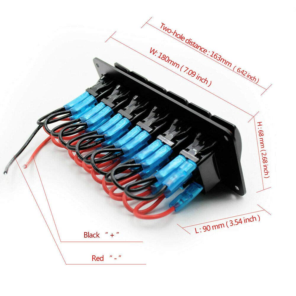 5 Gang Rocker Switch Panel with Dual USB Charger, IP68 Waterproof, Pack of 2 M445