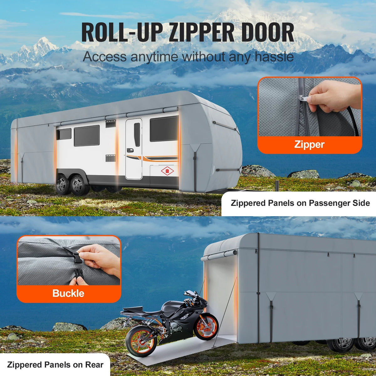 4-Layer Non-Woven Fabric Travel Trailer Cover Y223289
