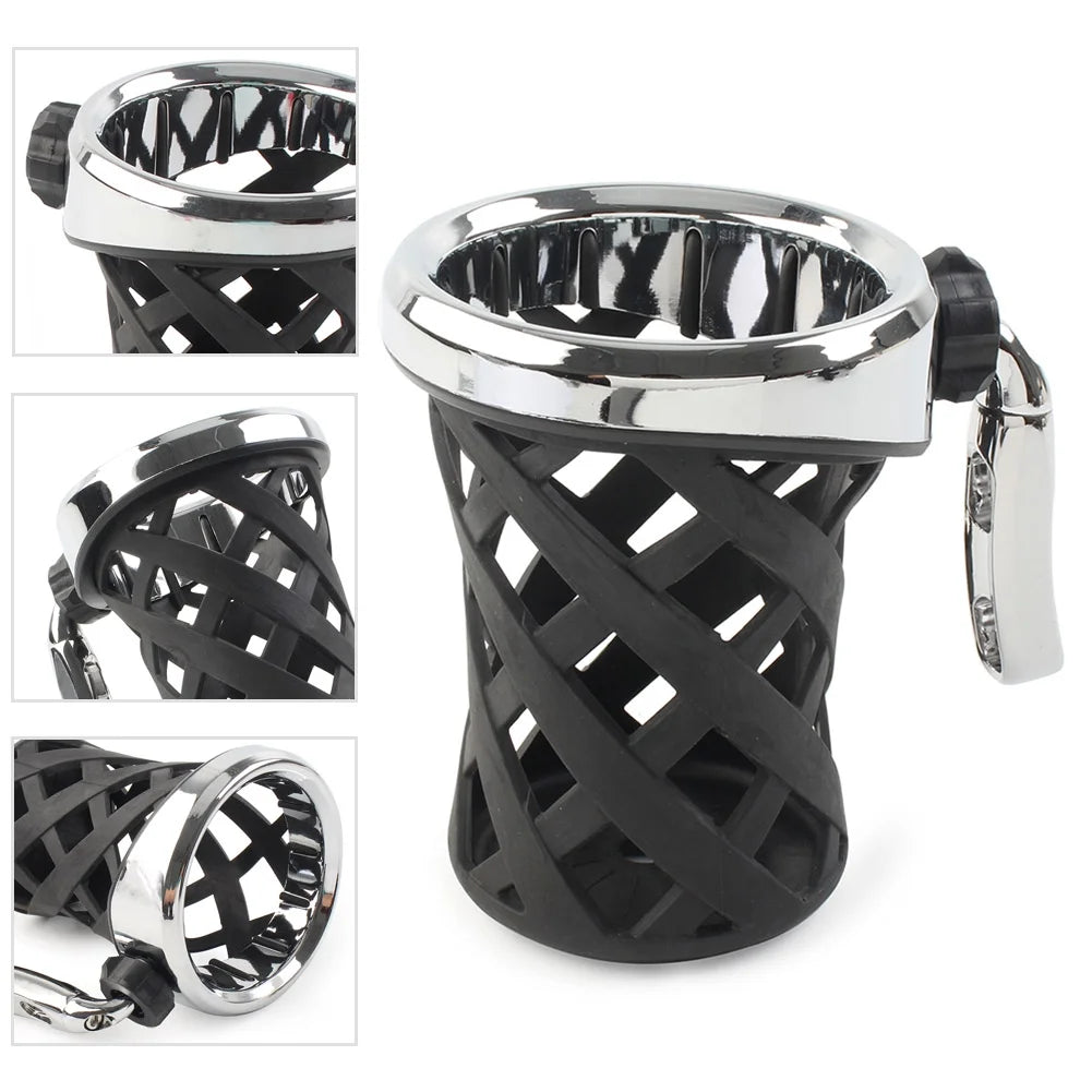 Motorcycle Handlebar Cup Holder with Mesh Basket Mount A6543
