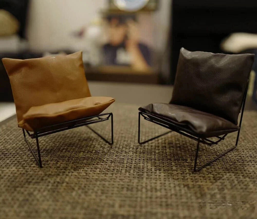 1/6 Scale Dollhouse Miniature Sofa Chairs Armchairs Metal Furniture G344451