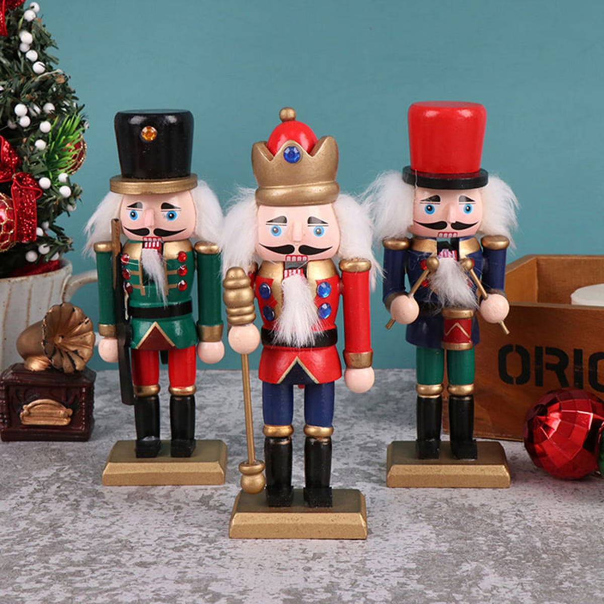 1Pc 15CM Nutcracker Puppet Soldier Christmas Pendant Desktop Ornament C21212