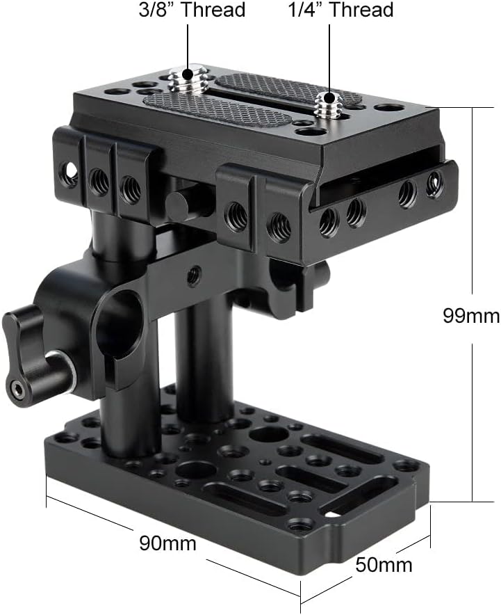 15mm Rail Riser Rig System Quick Release Base Kit with QR Plate Rod Riser Clamp Short Rods D90552