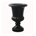 Cast Stone Double Bulbous Urn in Aged Charcoal T317