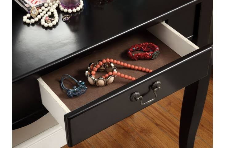 Black Vanity with Stool J525043