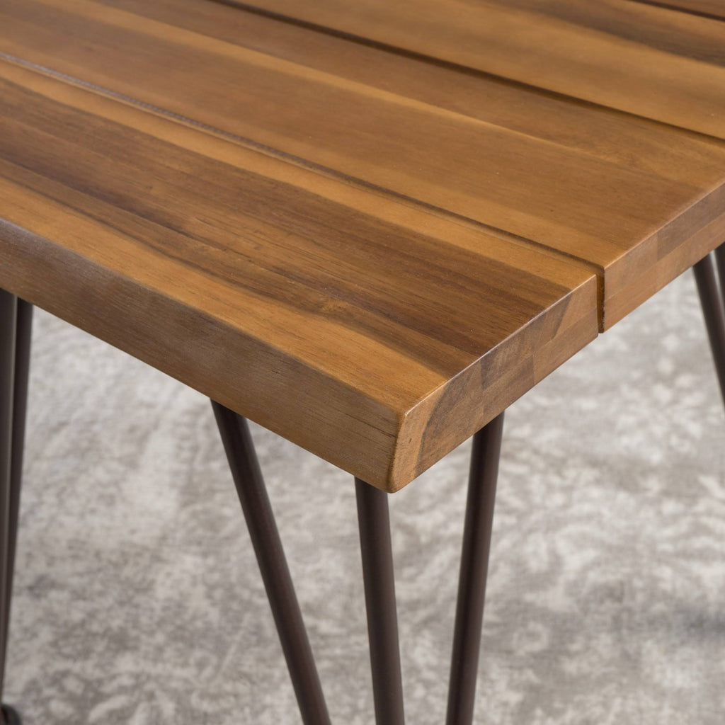 Industrial Rustic Iron and Acacia Wood Side Table E49486