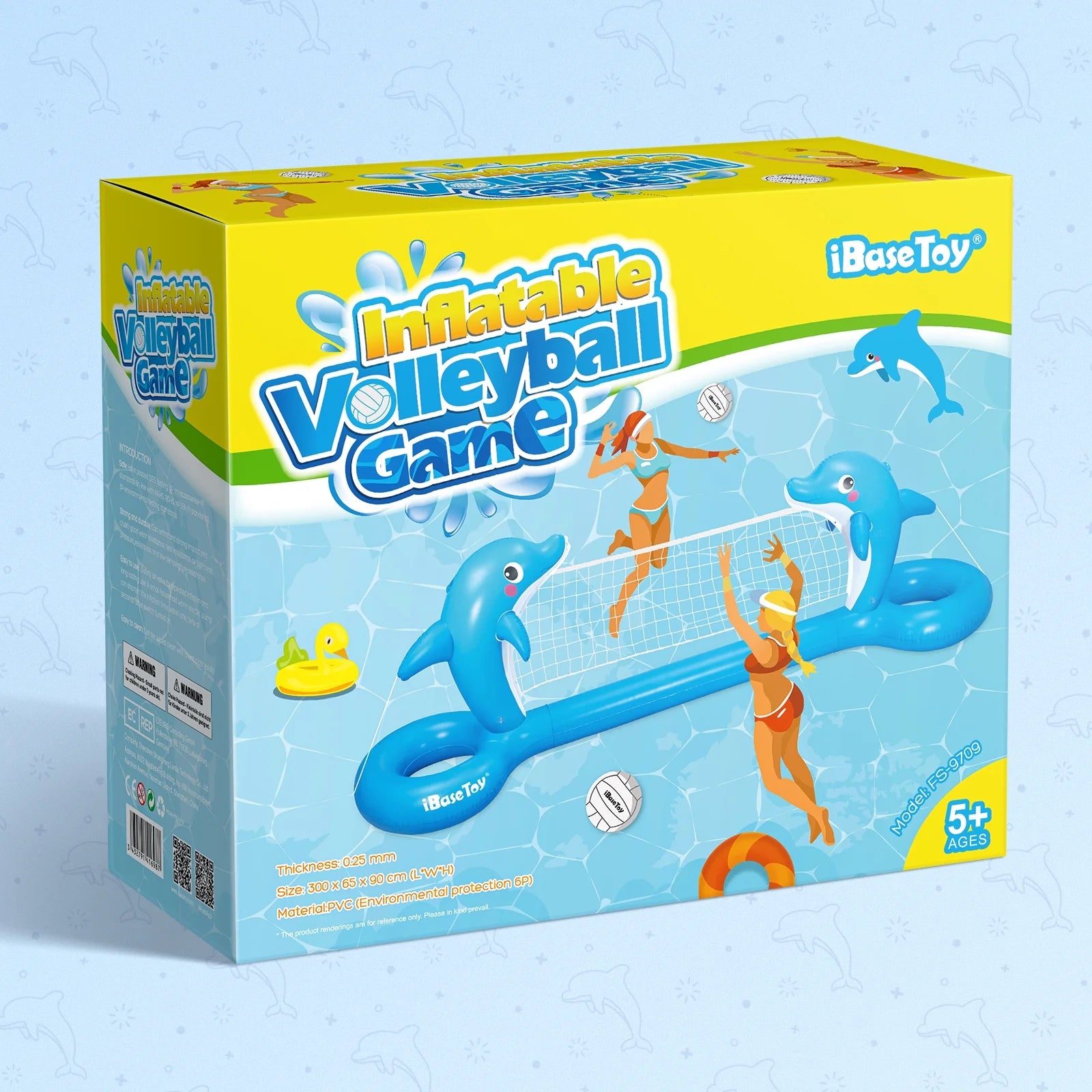 Floating Volleyball Net Swimming Pool Game Set 118”x25.6”x35” A756