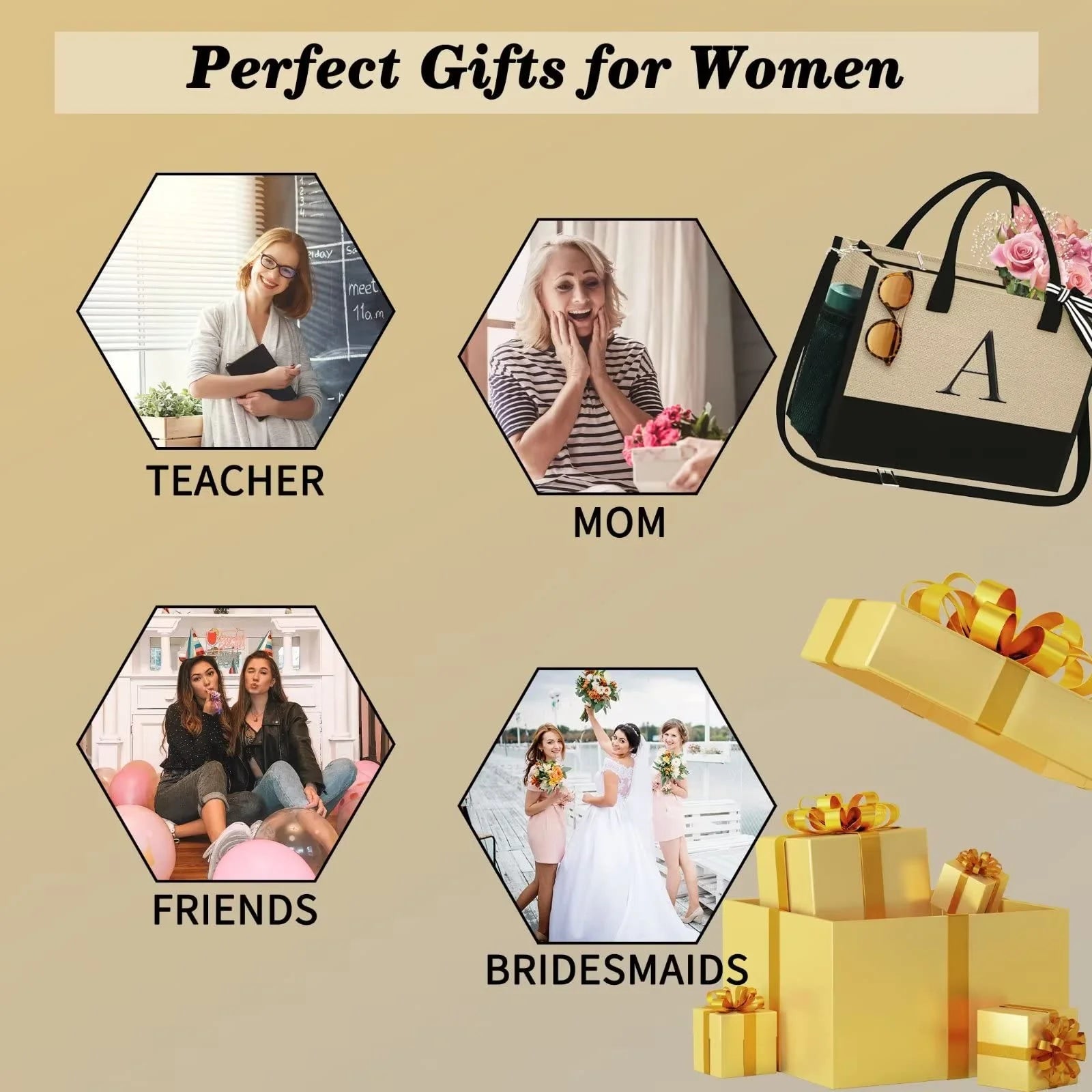 Jute Tote Bag with Makeup Bag with Zipper Adjustable Strap W877