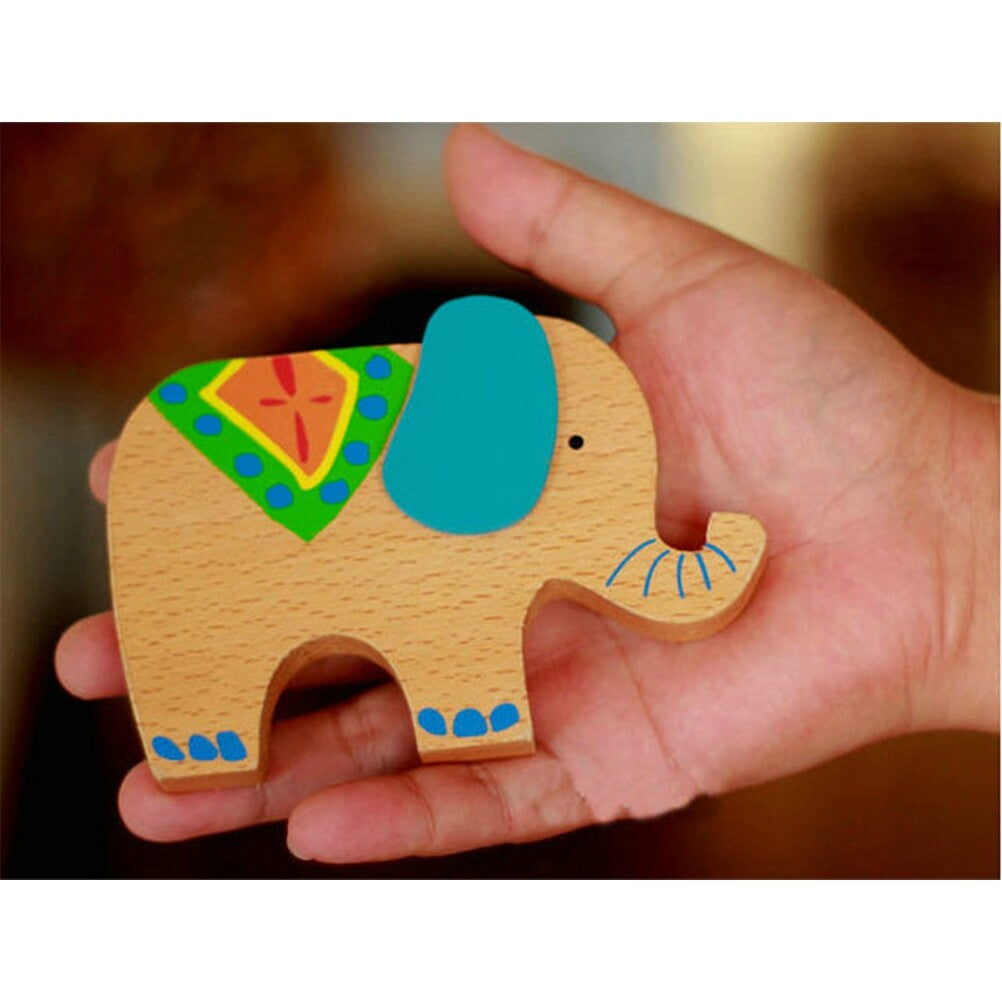 Wooden Stackable Building Blocks Set Balancing Games Playset Toys Educational Toys for Kids Children(Elephant) J94140