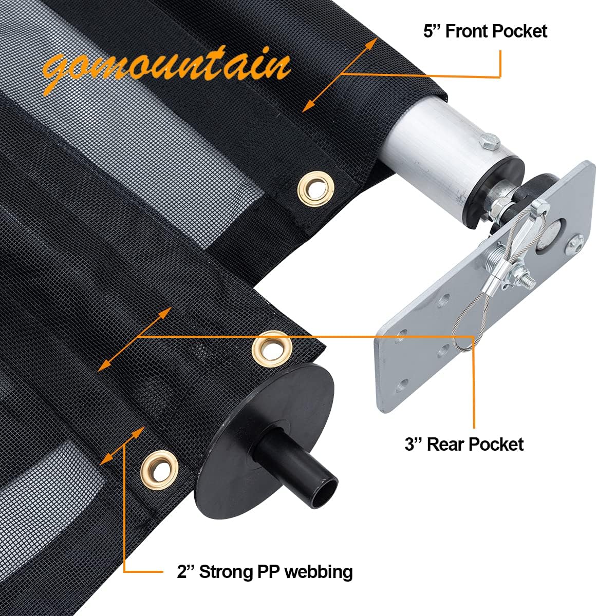 Dump Truck Tarp Mesh with Grommets, Heavy Duty Vinyl-Coated Fabric, 6'6''x15', Pack of 2 I125593