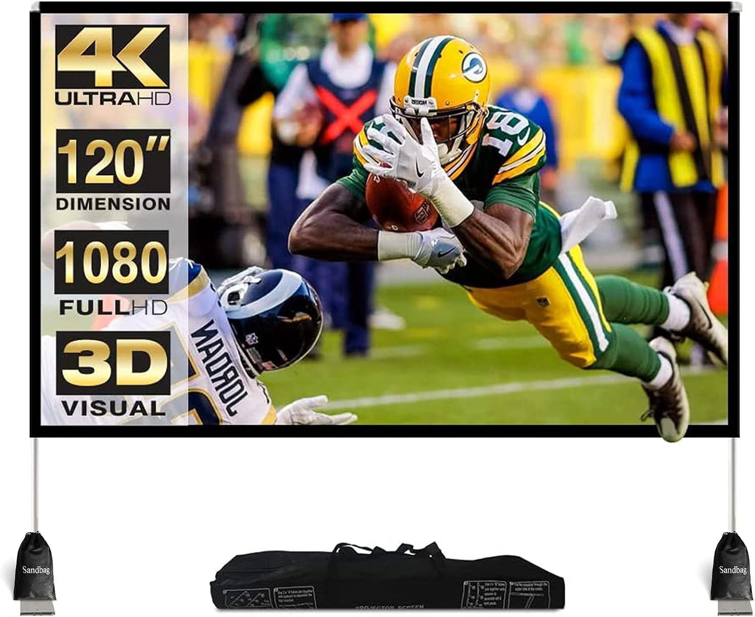 120 inch Foldable Projector Screen with Carrying Bag A805259