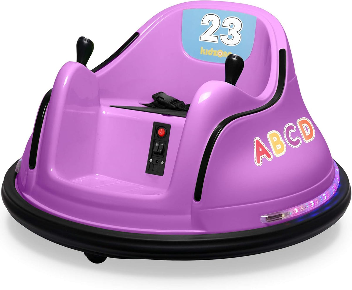 Gray DIY Sticker Race Car 12V Kids Toy Electric Ride On Bumper Car Vehicle with Remote Control, LED Lights & 360 Degree Spin, 2 Speeds E9084