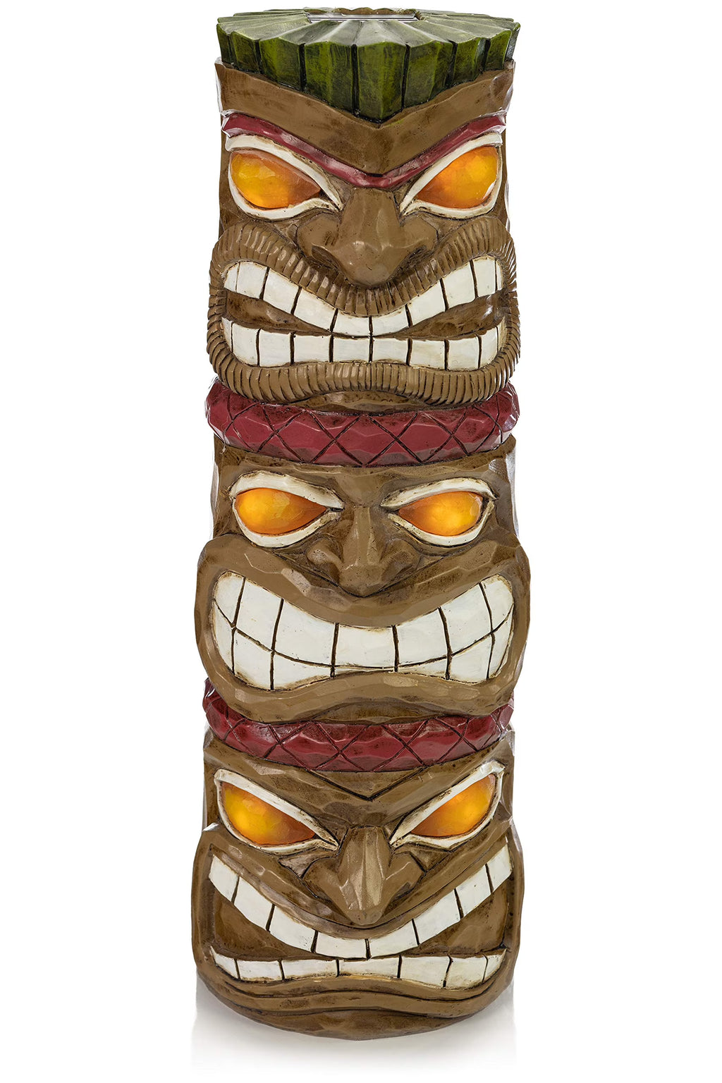 Triple Tiki Totem Solar Powered LED Outdoor Decor Garden D48899