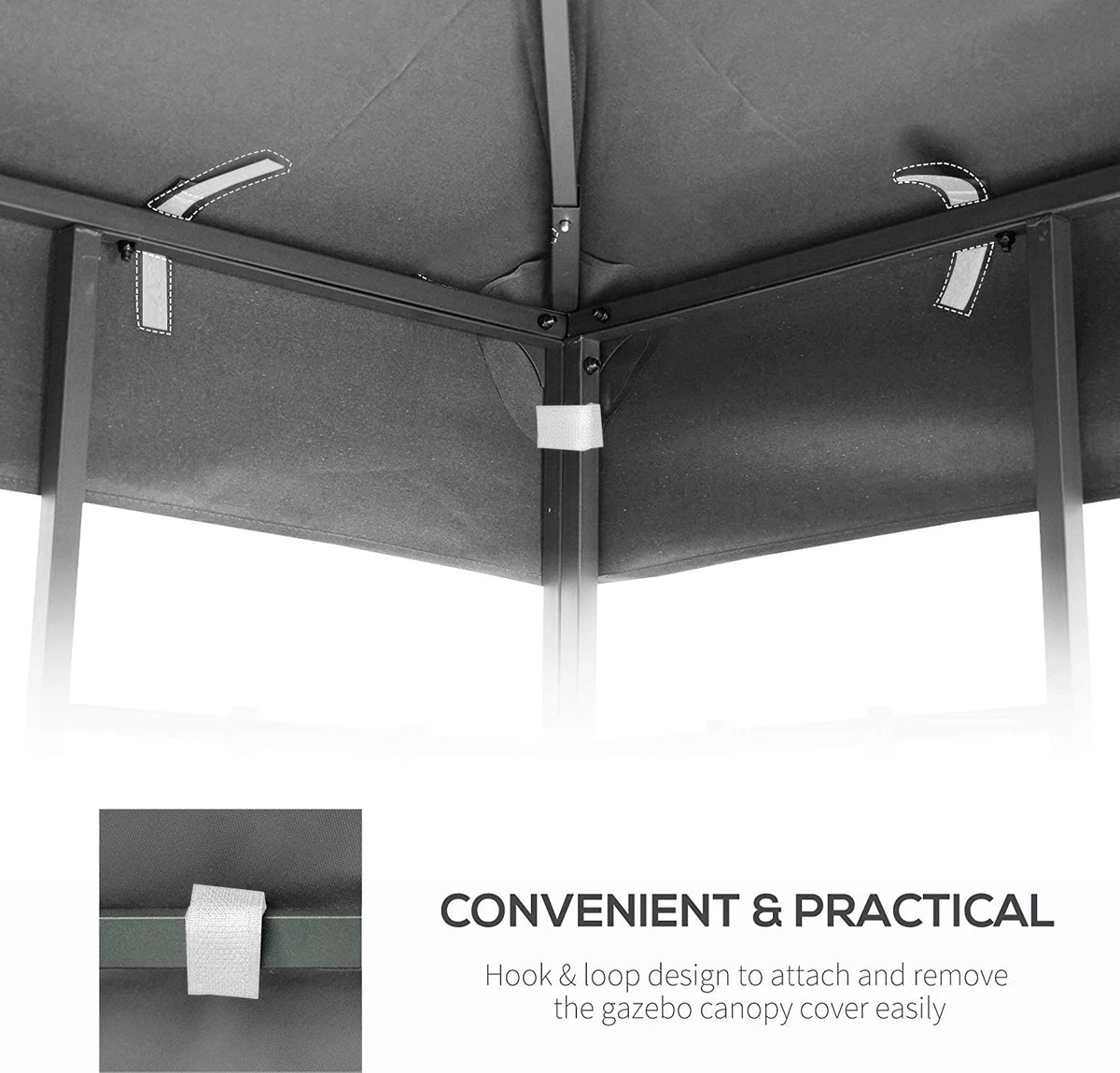 10x10 Ft Double Tiered Gazebo Replacement Canopy U888163