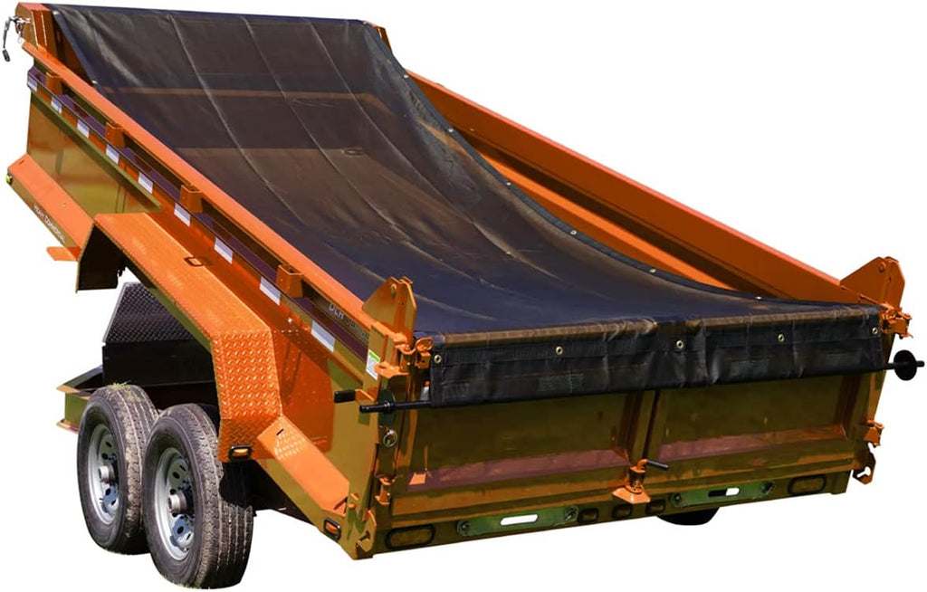 Dump Truck Tarp Mesh with Grommets, Heavy Duty Vinyl-Coated Fabric, 6'6''x15', Pack of 2 I125593