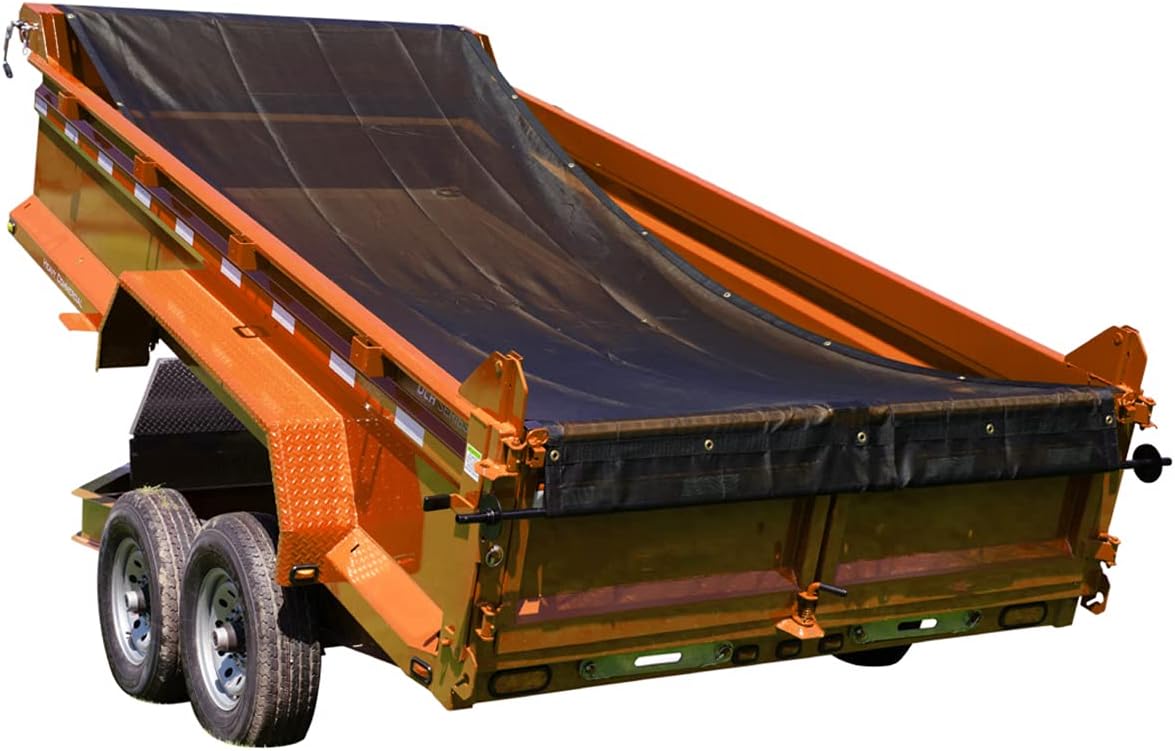 Dump Truck Tarp Mesh with Grommets, Heavy Duty Vinyl-Coated Fabric, 6'6''x15', Pack of 2 I125593