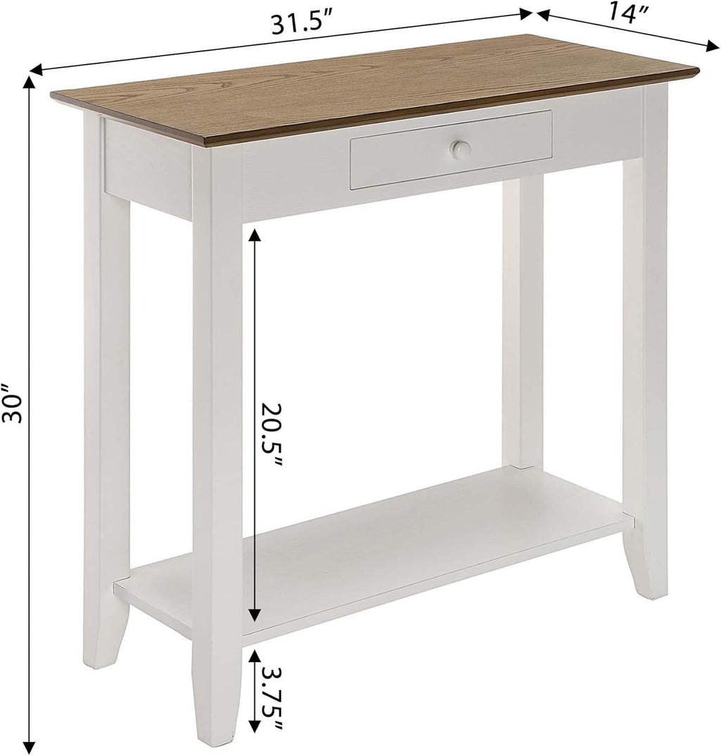 1-Drawer Hall Table with Shelf, Driftwood/White G943830