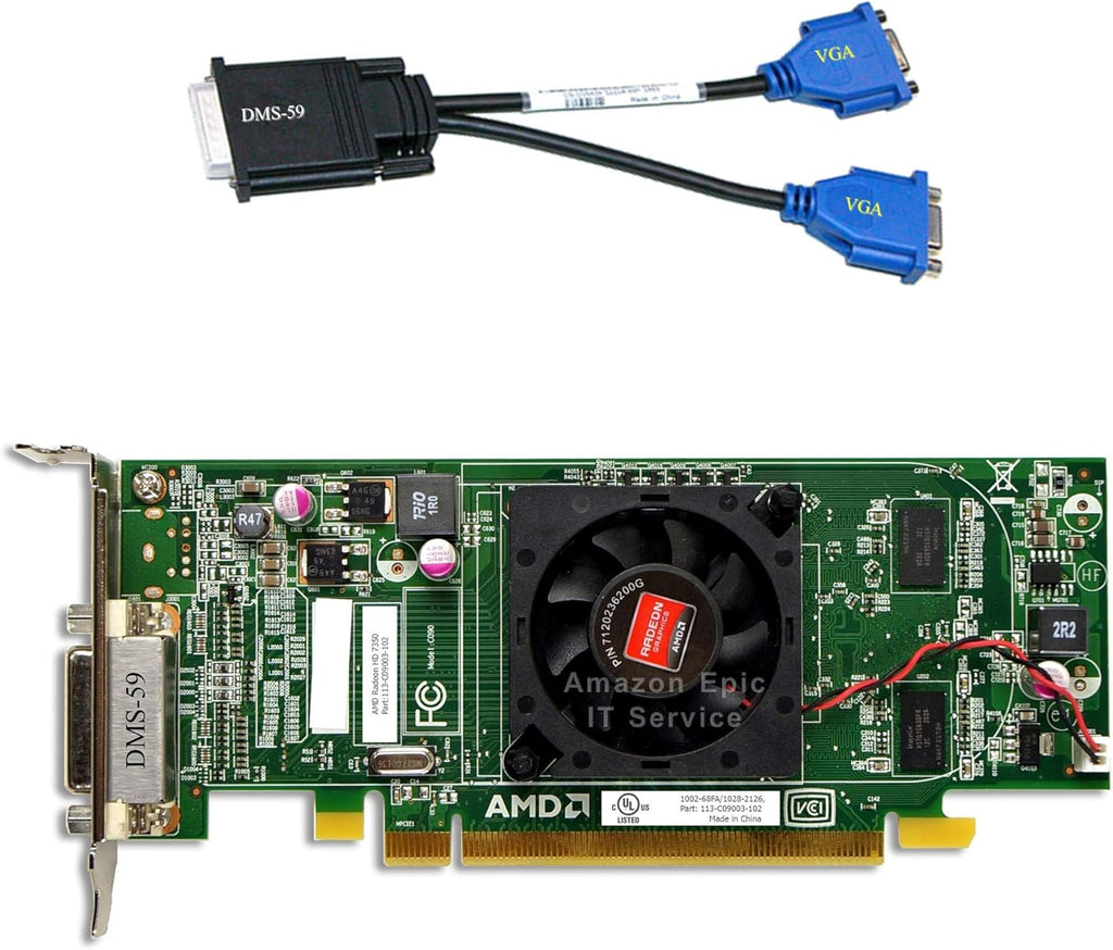 AMD Radeon HD 7350 512MB Low Profile Graphics Card Dual VGA R24216