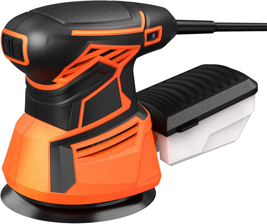 5 Inch 350W 6 Variable Speed Electric Palm Sander with 20pcs Sanding Paper, Pack of 2 E6480