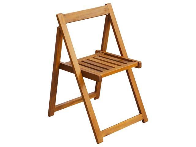 2 Pcs Solid Acacia Wood Folding Garden Chairs J665985