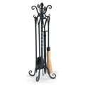 5 Piece Brushed Bronze Fireplace Tool Set B76732