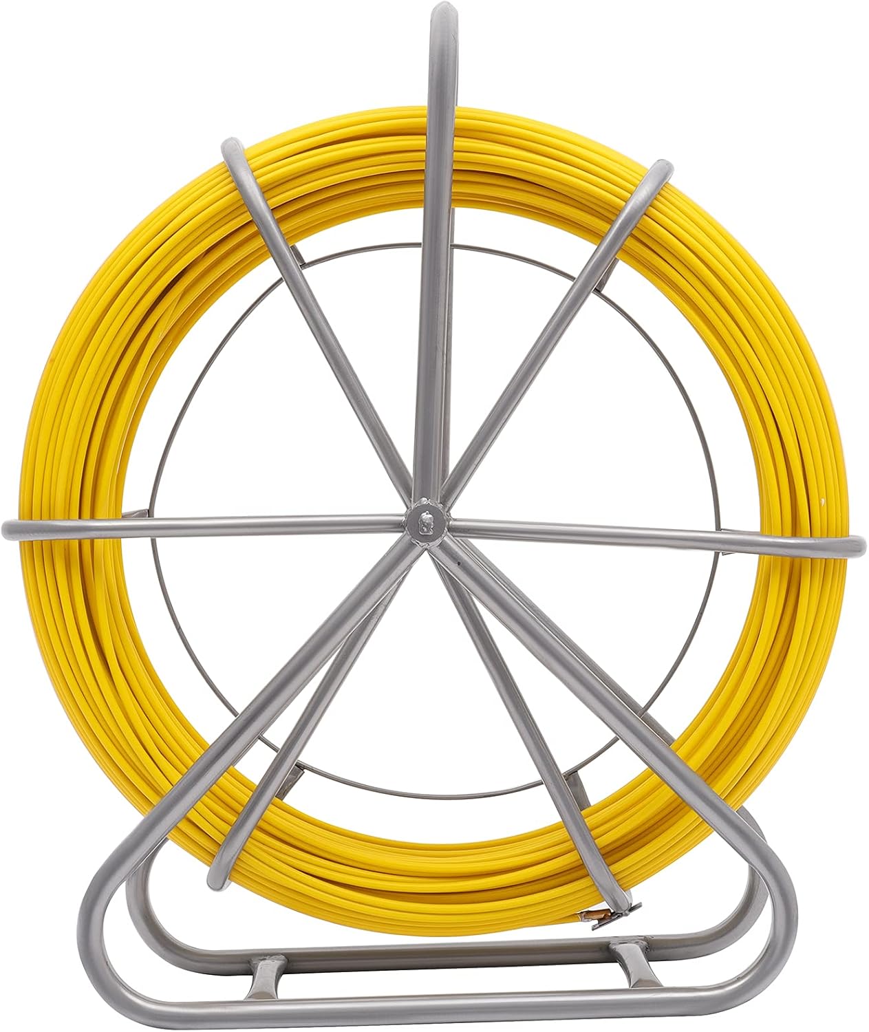 Fiberglass Fish Tape Reel Duct Rodder with Cage and Wheel Stand S615870