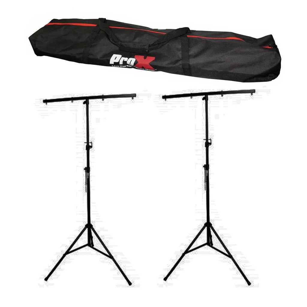 DJ Lighting Stand Package with 2 Stands Square T-Bars Carry Case 9ft Height O8543