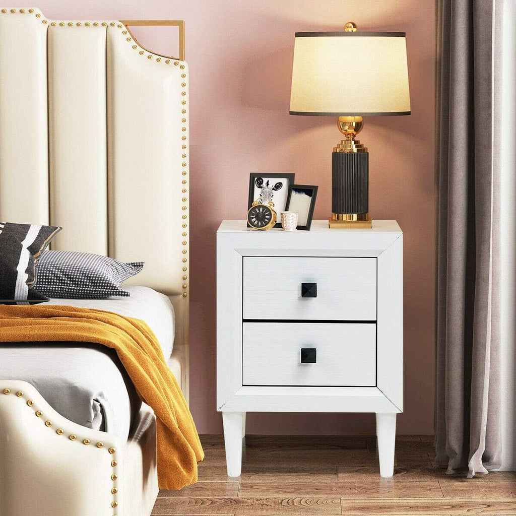Wood Nightstands with 2 Drawers H387