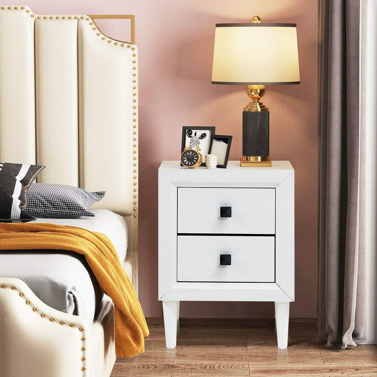 Wood Nightstands with 2 Drawers H387