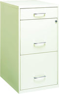 18 Deep 3 Drawer Steel File Cabinet in White E38701