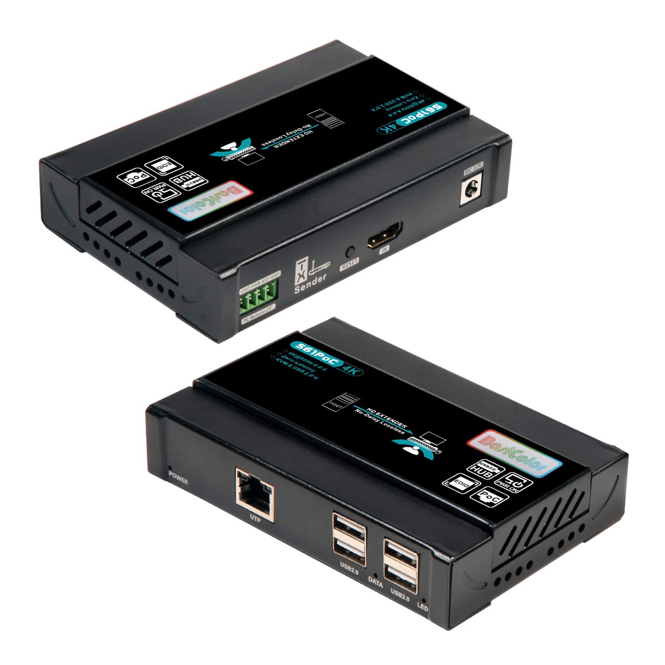 HDMI KVM USB Extender 4K@60Hz Over Cat5e/Cat6 Up to 60m, 4 Ports USB J65726