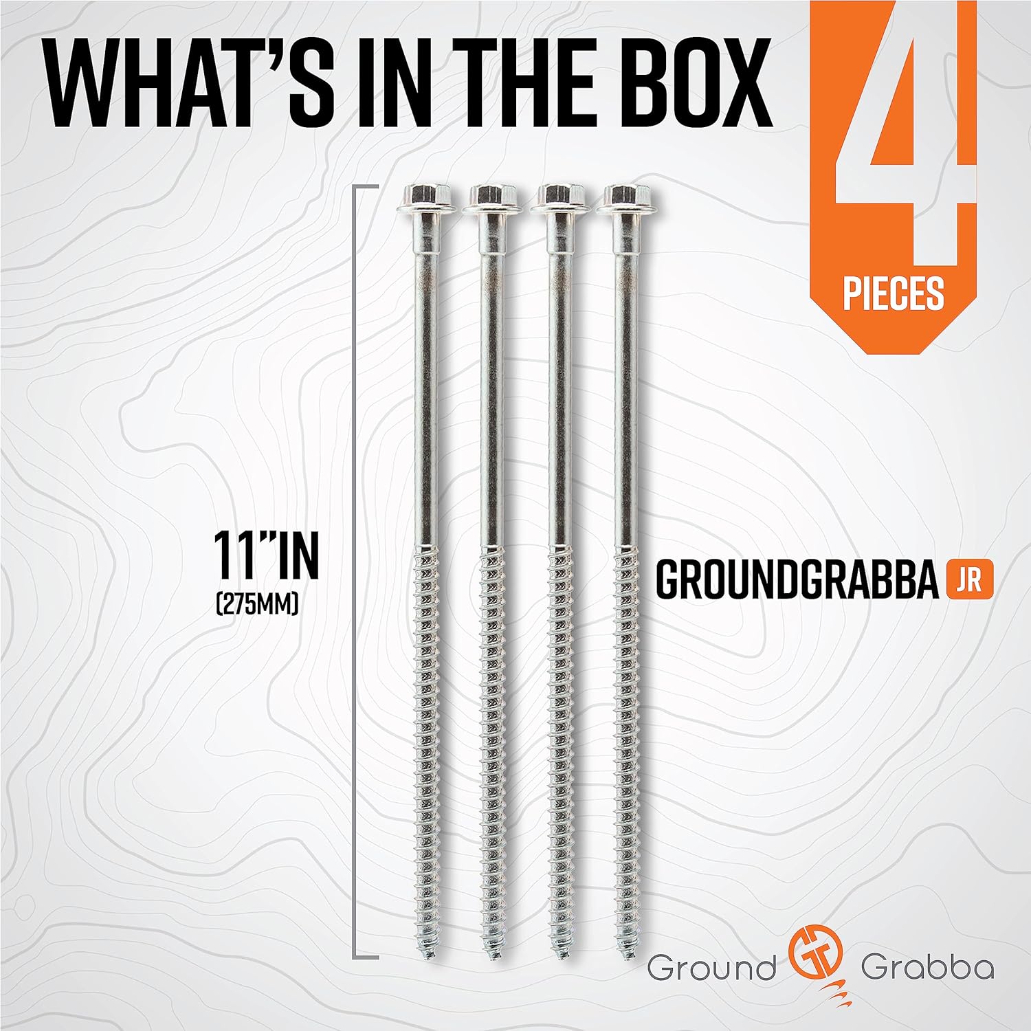 11 Inch 4 Pack Heavy Duty Screw-In Ground Anchors F463785