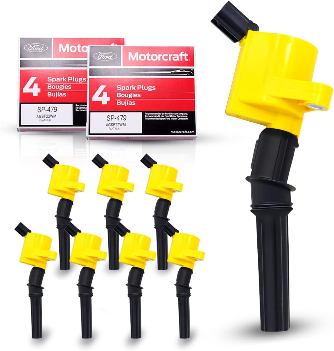 Ignition Coil and Spark Plug Set of 8 for Ford 4.6L 5.4L V8 K3133
