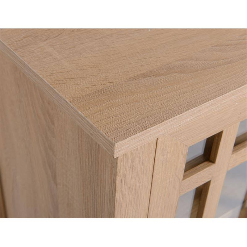 Light Oak Wood 4 Door Accent Cabinet W55543