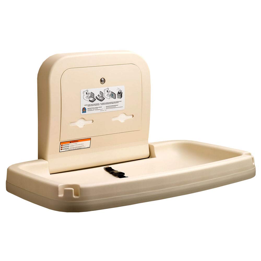 Cream Polypropylene Wall-Mounted Changing Station C616639