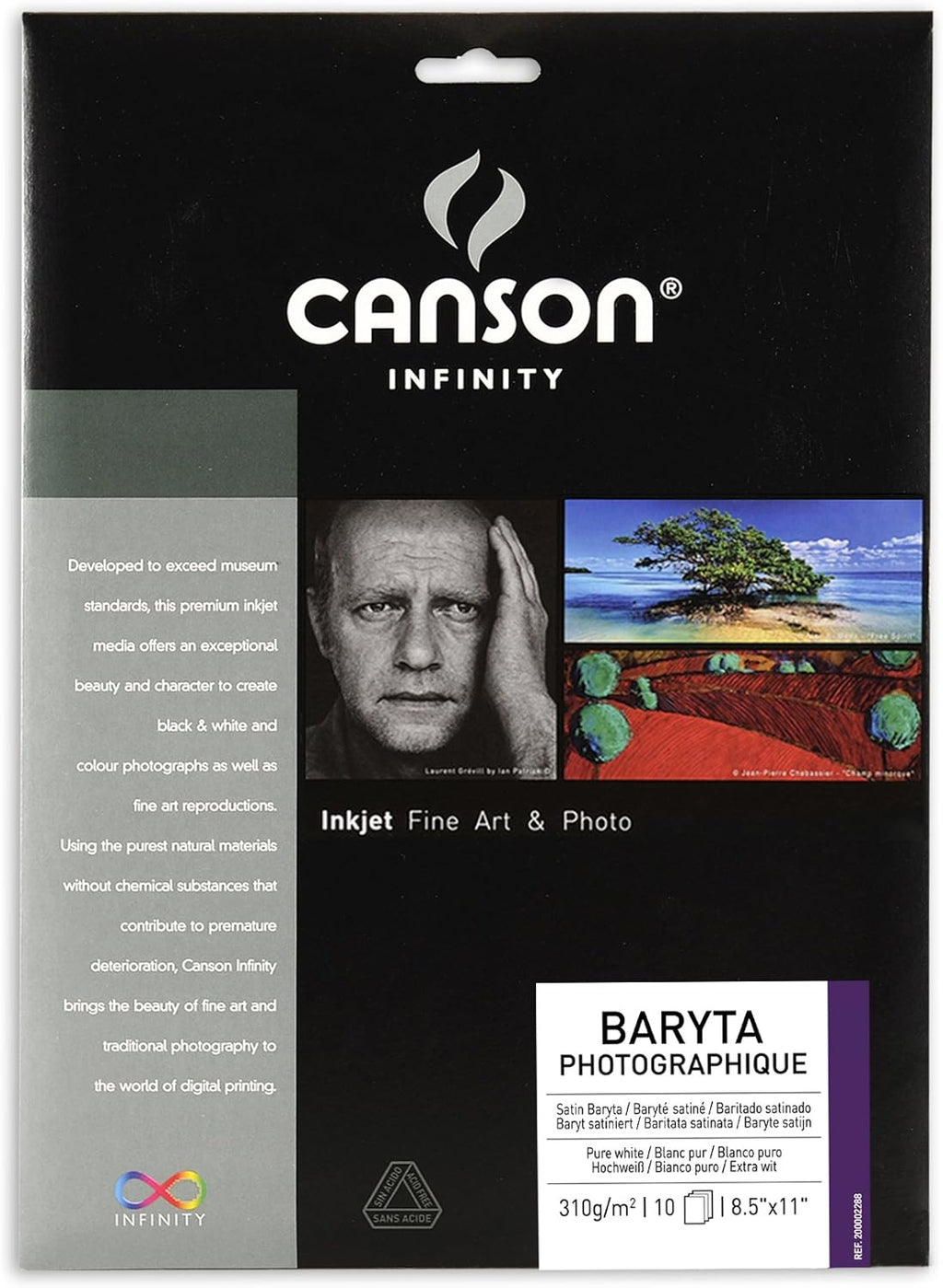 Baryta Photographique Fine Art Photo Paper, Acid Free, 8.5 x 11 Inch, White, 25 Sheets J5363