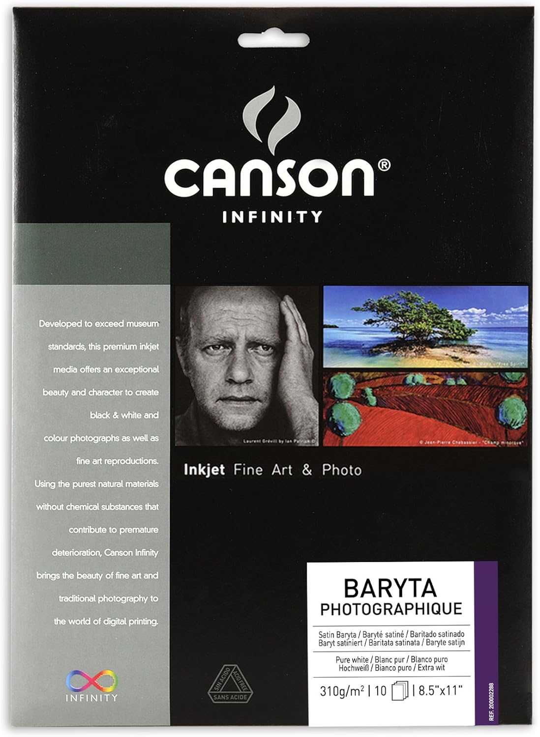 Baryta Photographique Fine Art Photo Paper, Acid Free, 8.5 x 11 Inch, White, 25 Sheets J5363