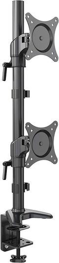 Vertical Dual Monitor Mount, Height Adjustable Heavy Duty C-Clamp and Grommet Mounting Base, VESA 75*75mm/100*100mm K80792