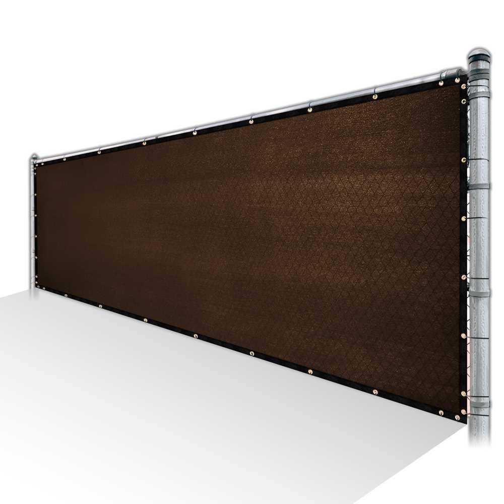 Brown Privacy Fence Screen Mesh with Reinforced Grommets N6416