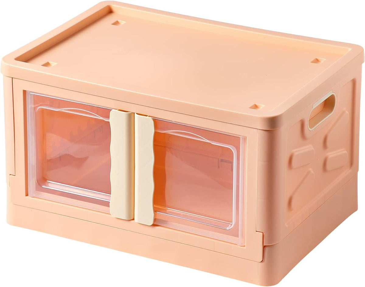52L Plastic Storage Bins With Lids (White and orange) I911462