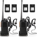 6 Pack Rechargeable Two Way Radio Walkie Talkies with Extra Batteries and Headphone/Earpieces L589246