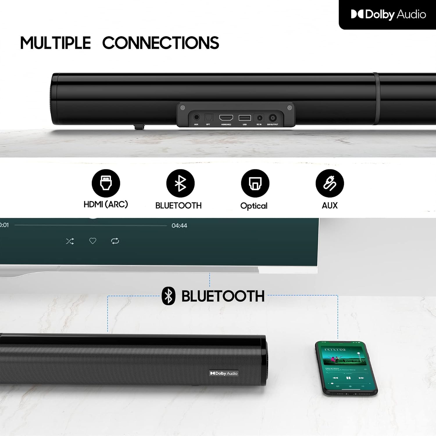 2.1 CH Soundbar with Subwoofer, 240W PMPO Y510