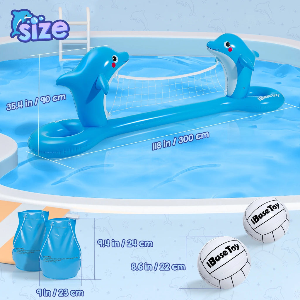 Floating Volleyball Net Swimming Pool Game Set 118”x25.6”x35” A756