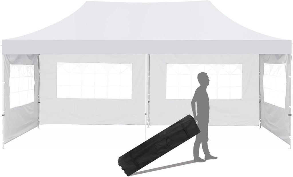 10x20 ft Pop up Canopy Tent with Removable Sidewalls and Wheeled Bag B850