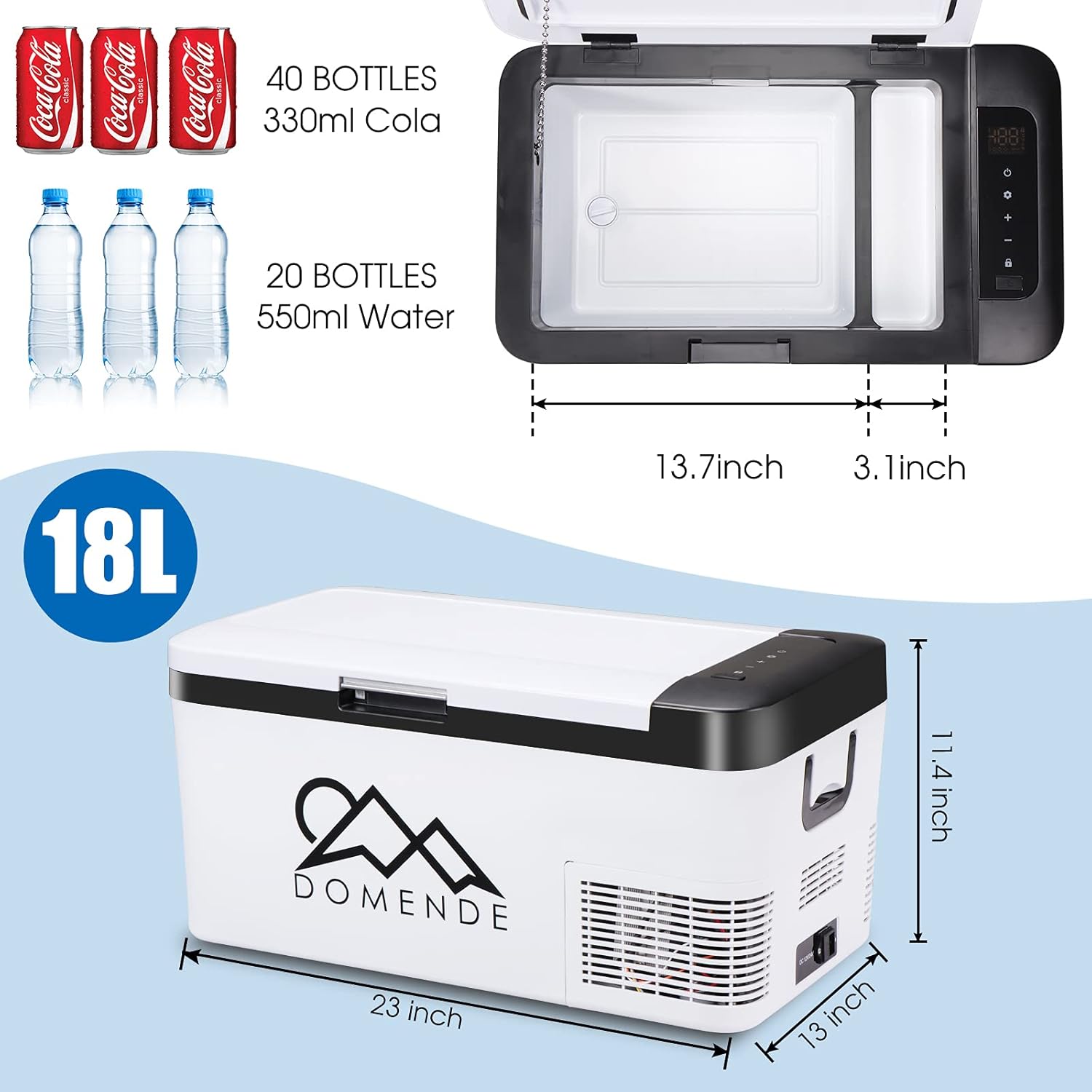 12 Volt Portable Refrigerator 19 Quart Compressor Electric Cooler L766