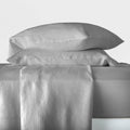 Light Gray King 100% Washed Hemp Solid Sheet Set D61788
