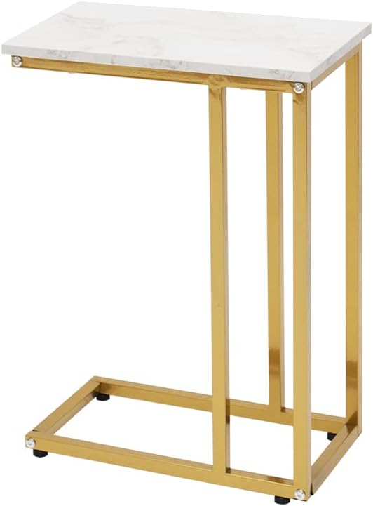 Industrial Side Table with Rolling Casters, Steel Frame, Light Walnut, Pack of 2 O65302